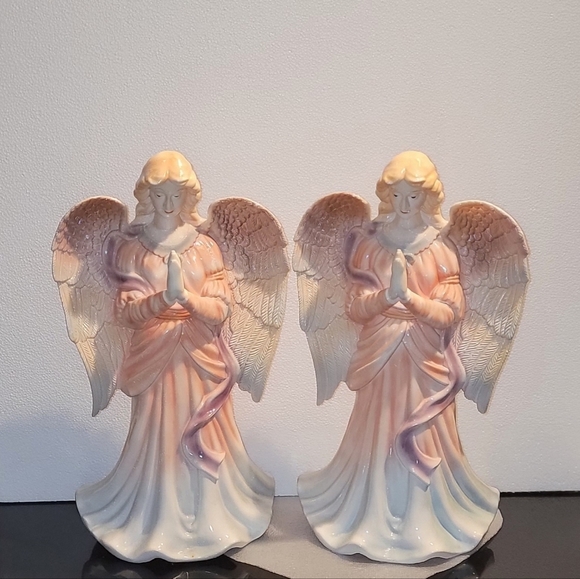 A PAIR OF VINTAGE ANGELS CHERABUN SCULPTURE FIGURINE 17" - Picture 9 of 10
